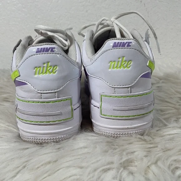 NIKE Air Force 1 Low Shadow White Electric Green Size 10 - Picture 6 of 15